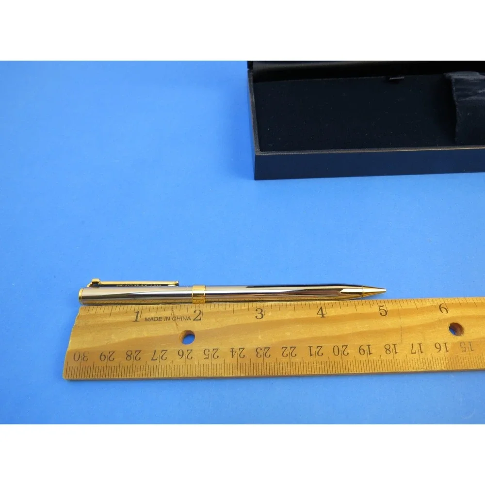 Tiffany & Co Silver T-Clip Mechanical Pencil Gold Trim with Case
